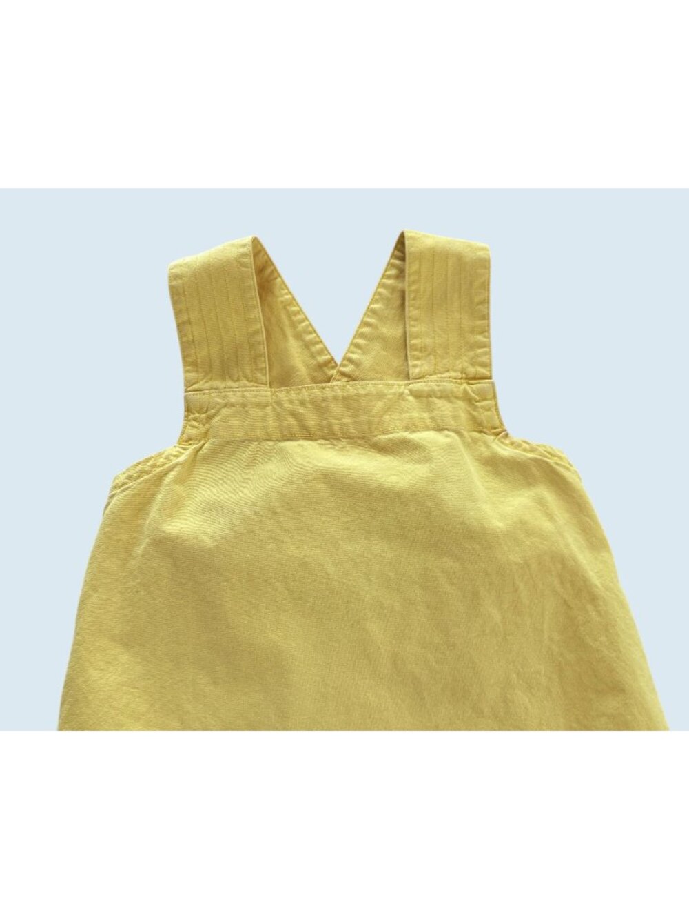 EVERLANE Cross Back Yellow Apron Mini Retro Dress Size Small - Picture 3 of 8